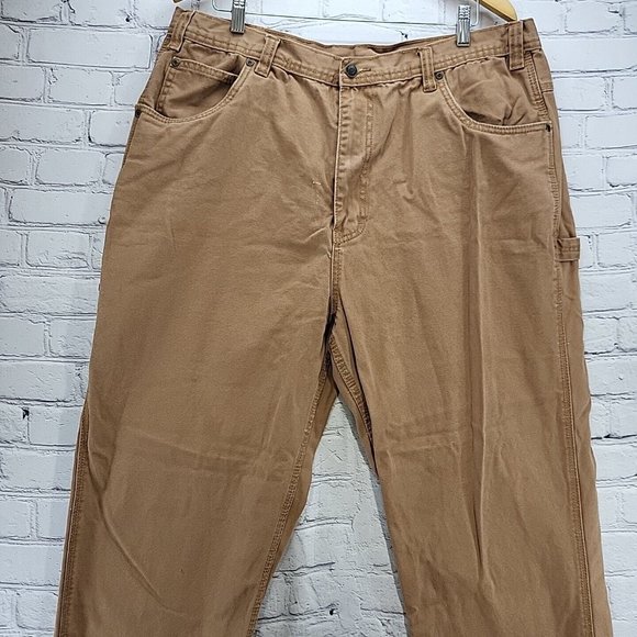 Most Wanted Work Pants Mens 40 X 32 Rugged Carpenter Trousers Brown - Picture 3 of 16